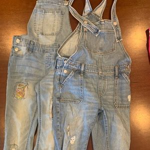 Justice and Old Navy girls overalls size 10